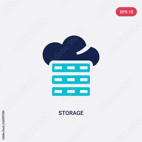 two color storage vector icon from big data concept. isolated blue storage vector sign symbol can be use for web, mobile and logo. eps 10
