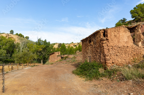 old houses close to Chelva river  province of Valencia  Valencian Community  Spain