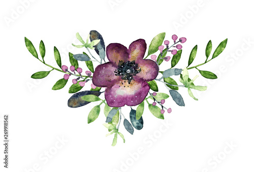 watercolor pansy bouquet