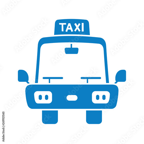 Taxi cab front view icon isolated