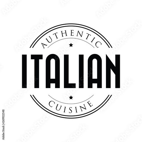 Authentic Italian Cuisine stamp vintage
