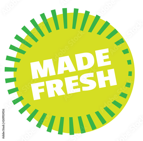 MADE FRESH stamp on white