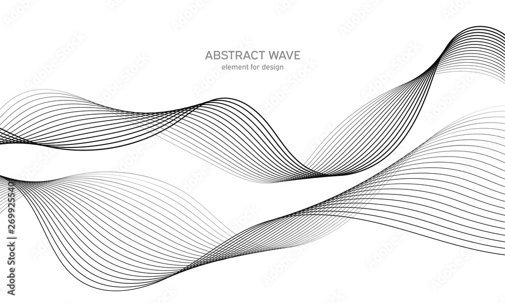 Abstract wave element for design. Digital frequency track equalizer. Stylized line art background. Vector illustration. Wave with lines created using blend tool. Curved wavy line, smooth stripe. Abstract wave element for design. Digital frequency track equalizer. Stylized line art background. Vector illustration. Wave with lines created using blend tool. Curved wavy line, smooth stripe.