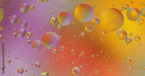 Fantastic structure of colorful bubbles. Abstract multicolored background. Macro