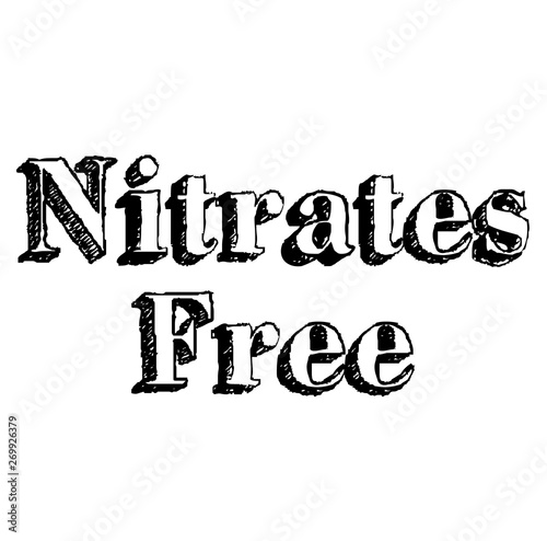 NITRATES FREE stamp on white isolated