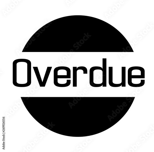 OVERDUE stamp on white isolated