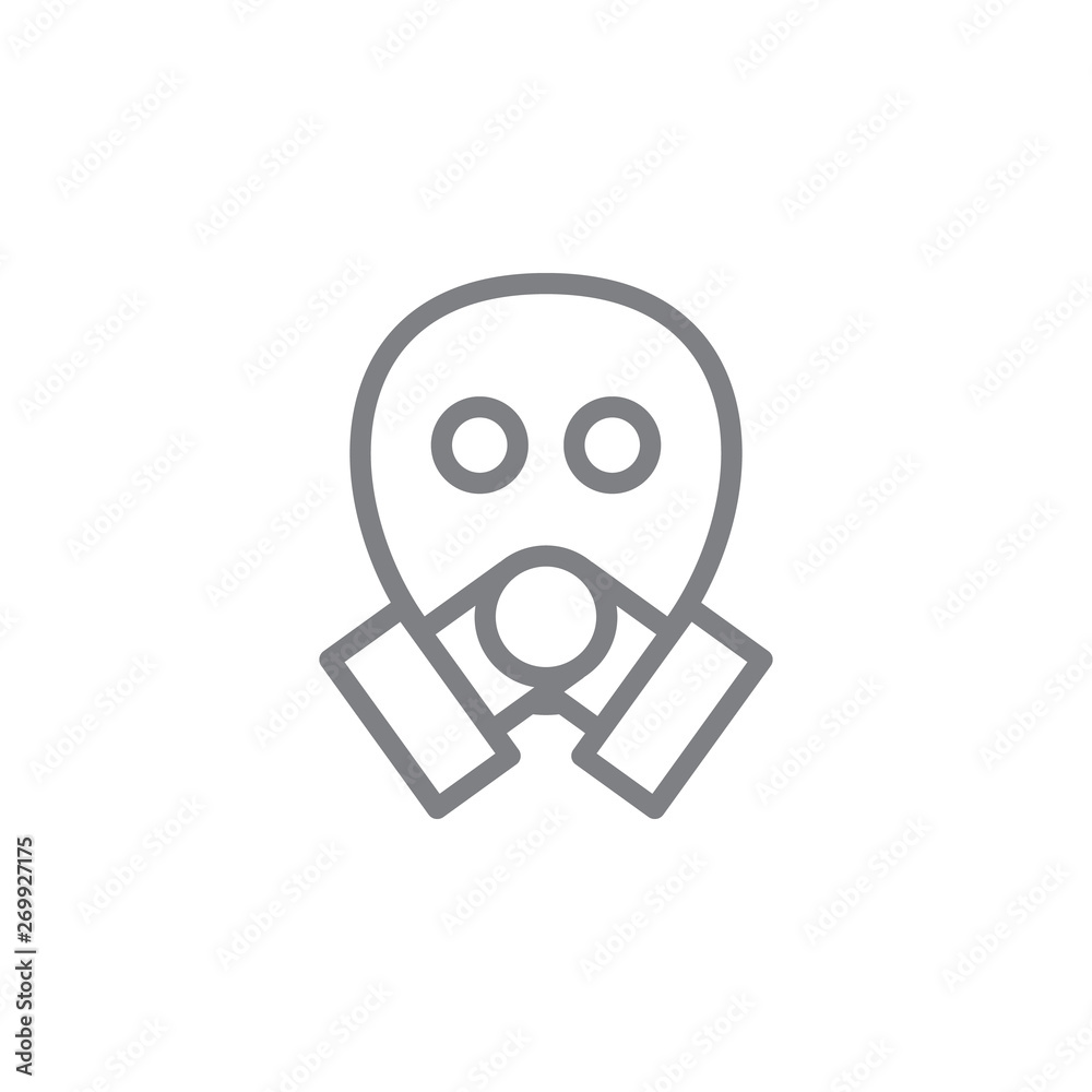 Gas, mask, safety line vector icon. Element of pollution icon Gas, mask, safety line vector icon. Element of pollution icon
