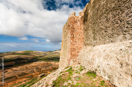 Walls of Castillo de Santa Barbara, Teguise, Lanzarote.