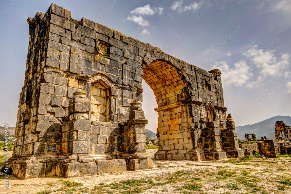 Ancient Roman ruins of Volubilis in Morocco