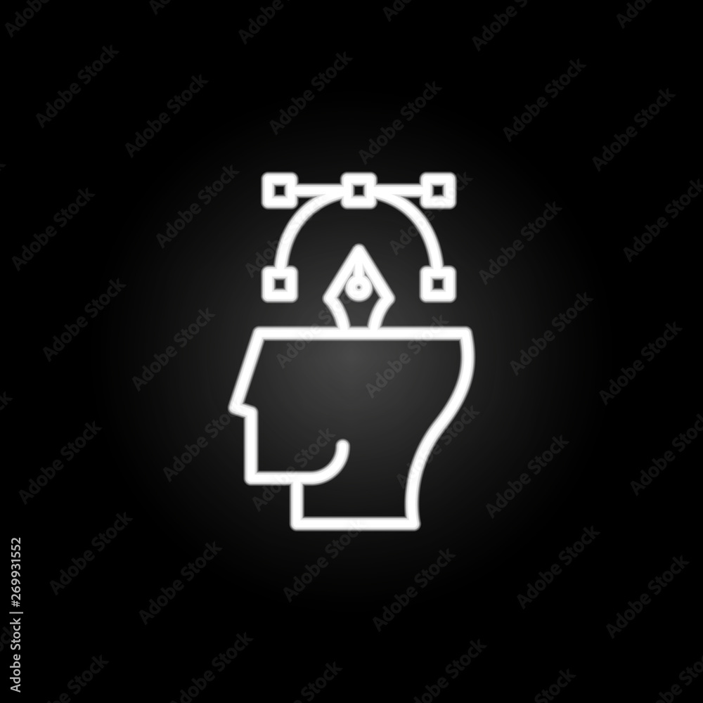 thinking, head, creative mind, vector, pen neon icon. Elements of positive thinking set. Simple icon for websites, web design, mobile app, info graphics thinking, head, creative mind, vector, pen neon icon. Elements of positive thinking set. Simple icon for websites, web design, mobile app, info graphics