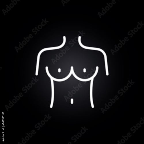 breast, plastic surgery neon icon. Elements of plastic surgery set. Simple icon for websites, web design, mobile app, info graphics