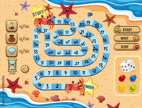Summer beach game template