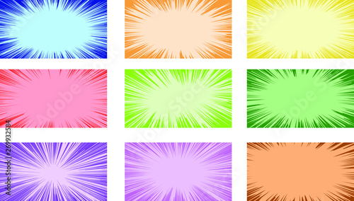 Horizontal Pop color Background exploding with flashing light set © YUKI　MURATA