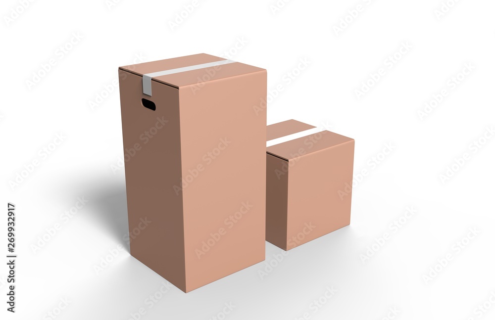 Blank Heavy-Duty Medium Open Packaging Box for mock up and branding. 3d render illustration. Blank Heavy-Duty Medium Open Packaging Box for mock up and branding. 3d render illustration.