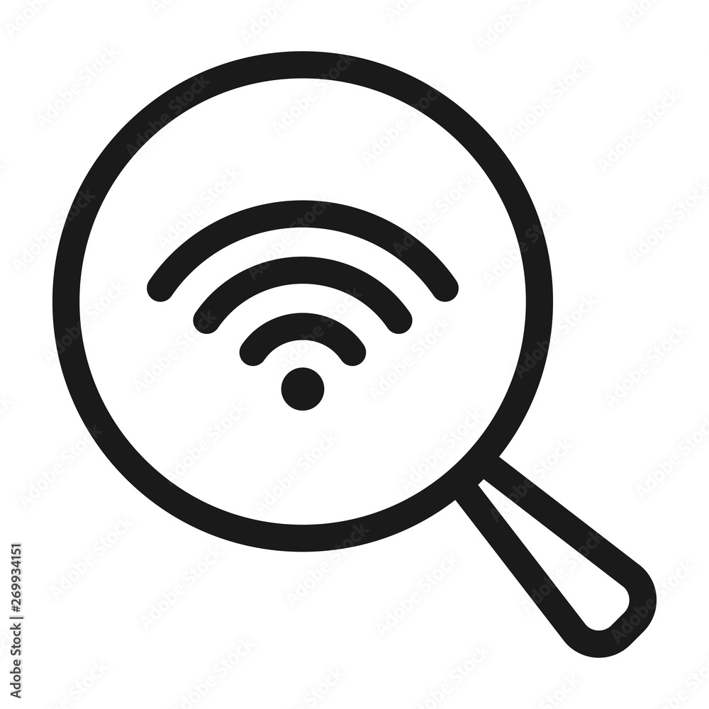 wireless search - minimal line web icon. simple vector illustration. concept for infographic, website or app. wireless search - minimal line web icon. simple vector illustration. concept for infographic, website or app.