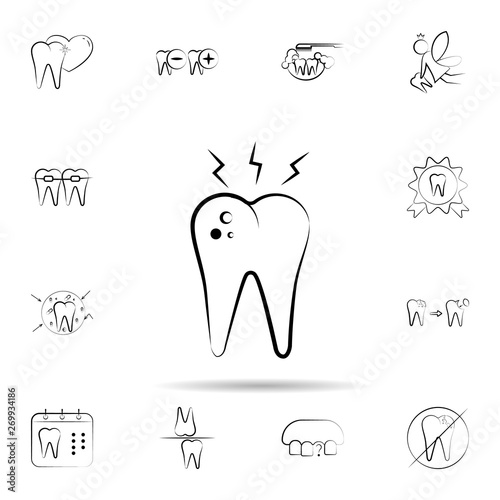 Tooth broblem, care icon. Universal set of dentist for website design and development, app development