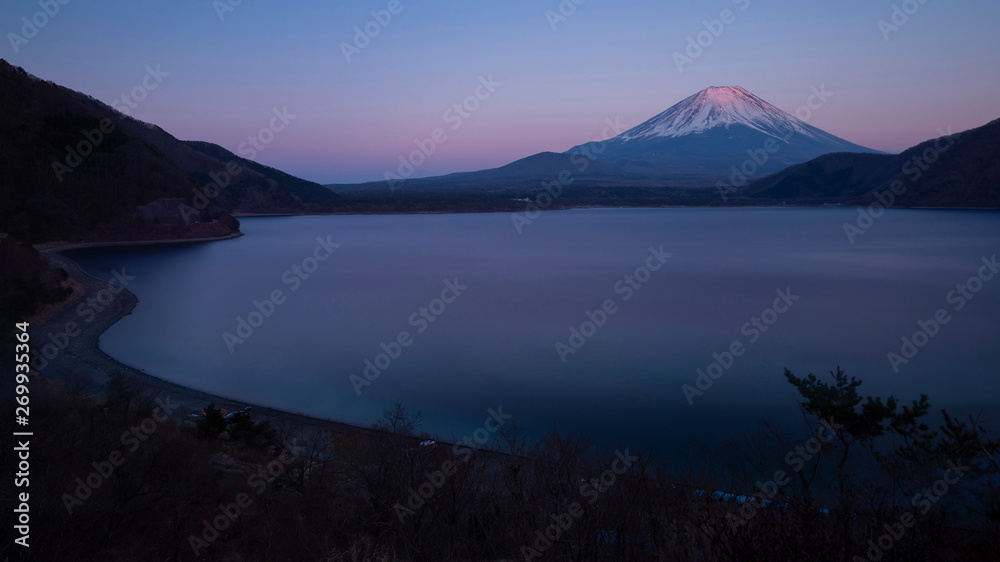 Mount Fuji seen from Lake Motosu, Japan