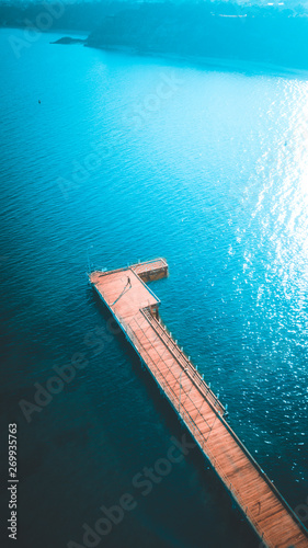 Aerial View of Pier and Ocean