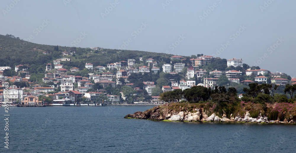 Prince Island Buyukada coastline in Marmara Sea, Istanbul, Turkey. Buyukada is the biggest island in Istanbul.