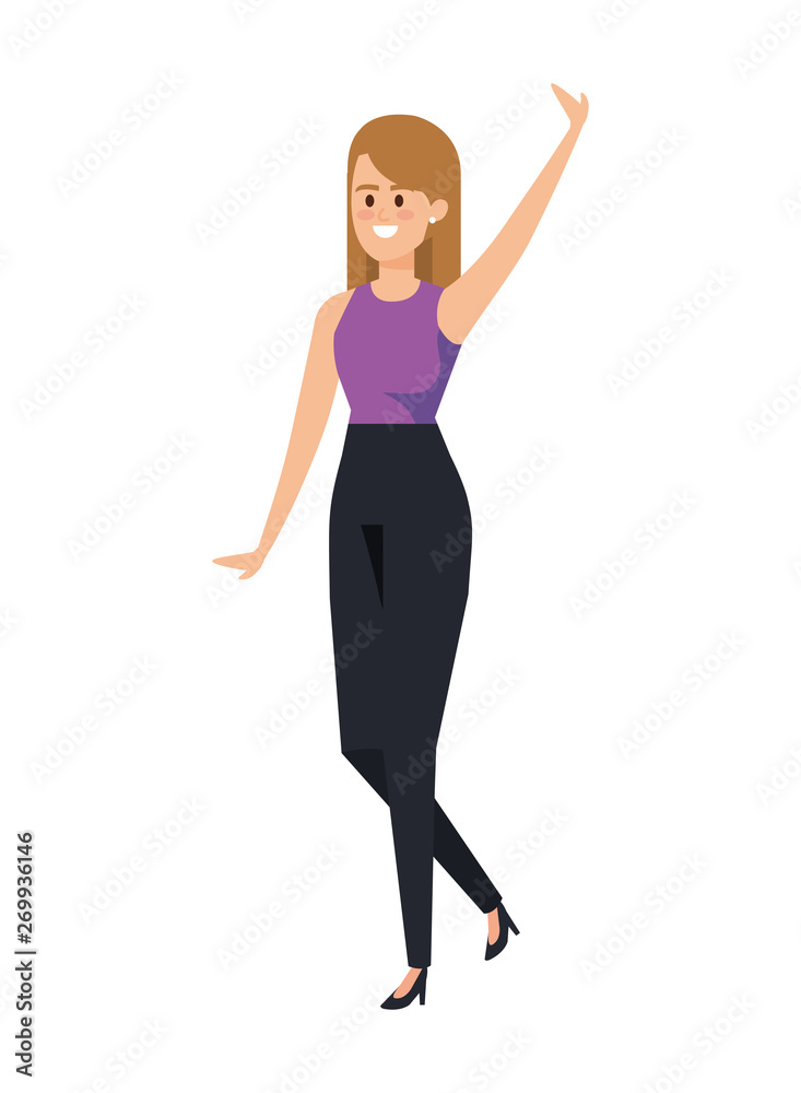 elegant businesswoman avatar character vector illustration