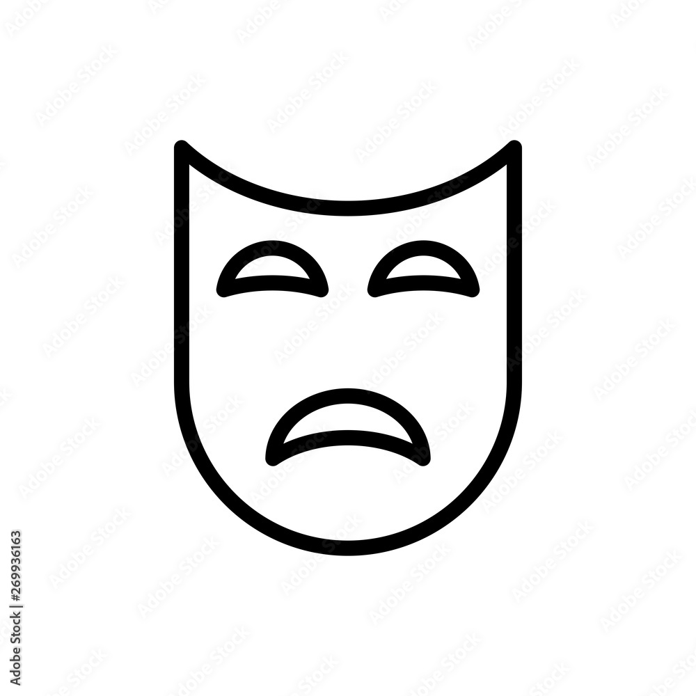 Theater mask icon vector Theater mask icon vector