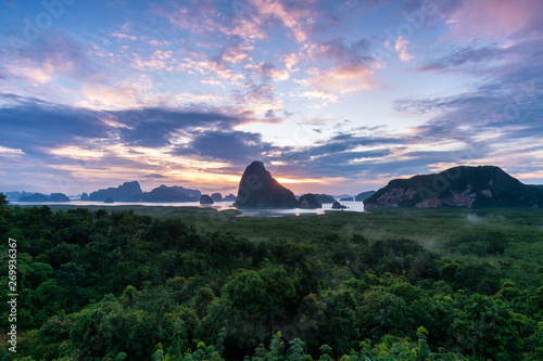 sunset in the mountains