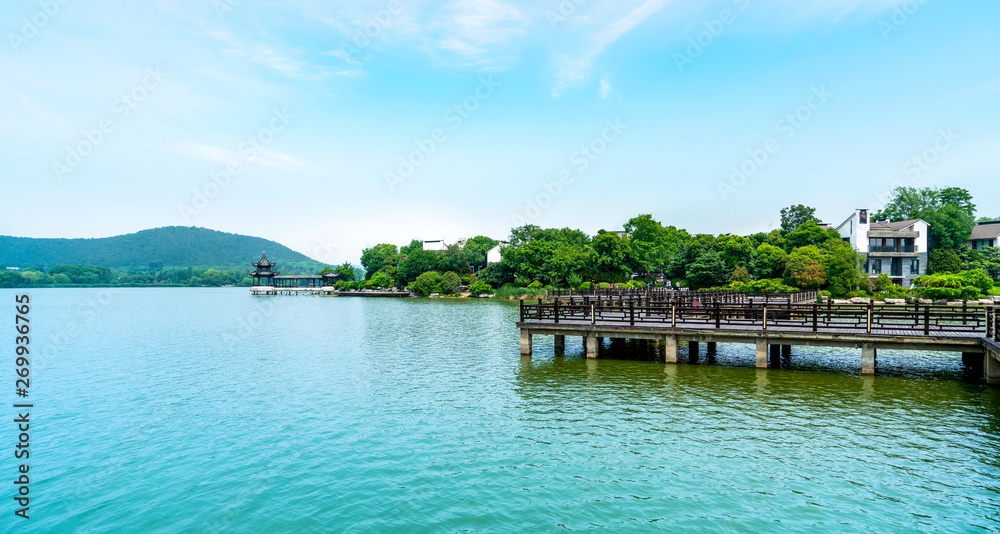 Landscape Architecture and Natural Landscape of Yunlong Lake in Xuzhou..