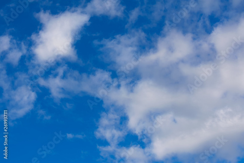 White clouds blue sky. Blue sky with white clouds background. Blue sky with clouds wallpaper. 