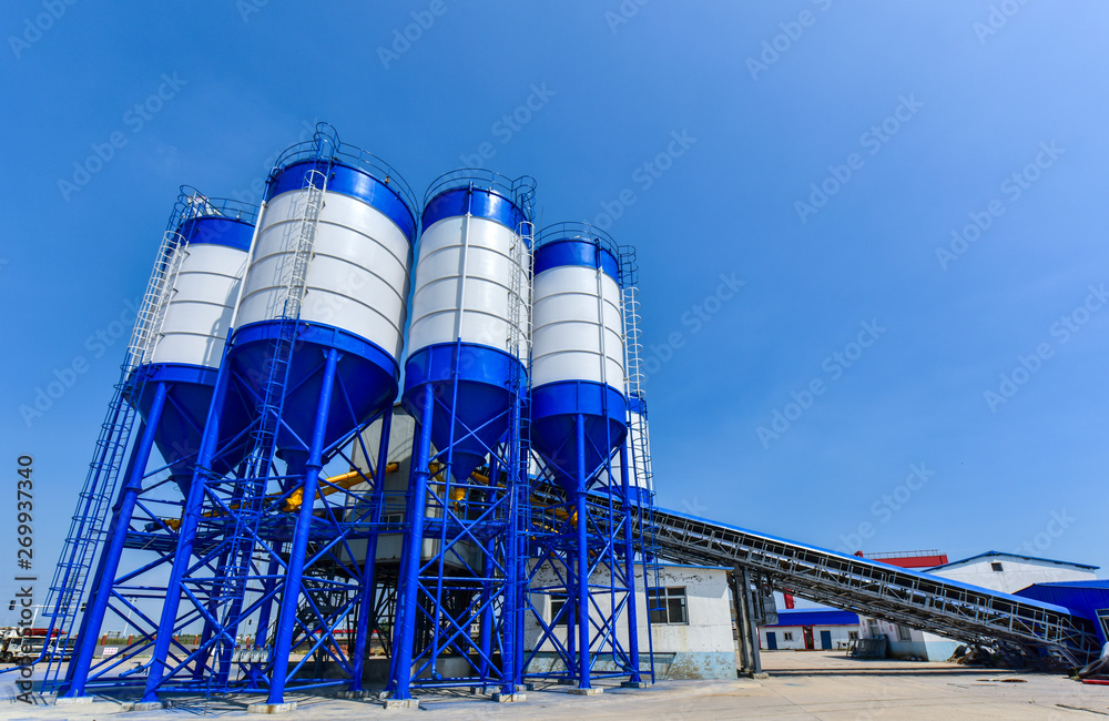 Mechanical equipment for commercial concrete mixing station of a factory - September 1, 2018 in luannan county, tangshan city, hebei province, China
