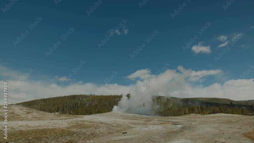 FIXED Eruption of Old Faithful geyser at Yellowstone National Park. No ...