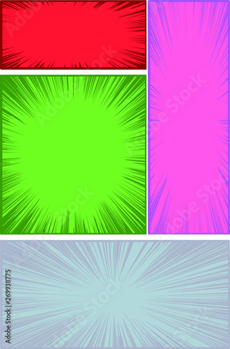 Illustration of a vivid color cartoon frame with flash Background 