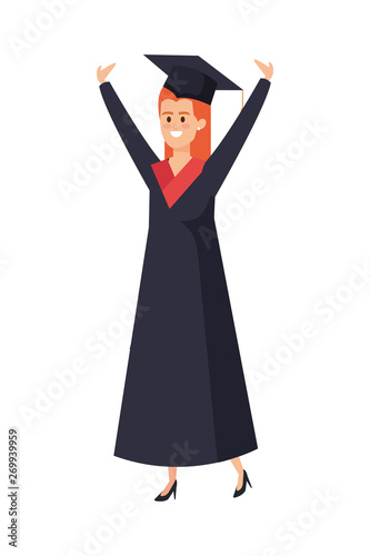 young woman student graduated celebrating