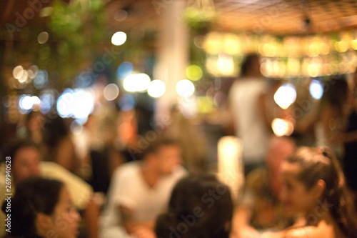 Wallpaper Mural Blurred background of many people had fun at a beach party. Torontodigital.ca