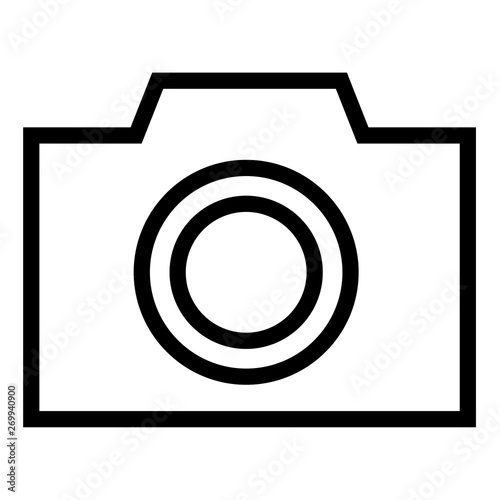 thin line sharp vector icon / camera, photo, picture