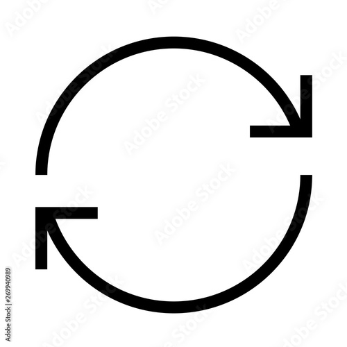 thin line sharp vector icon / arrow, recycle, rotation