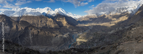 Panoramic view of Hunzavalley in spring season, Gilgit Baltistan, Pakistan photo