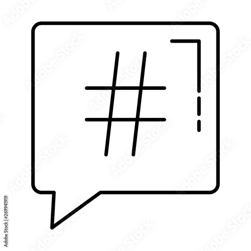 speech bubble message with numeral symbol