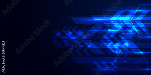 Abstract tech background. Futuristic technology interface with geometric shapes. vector illustration
