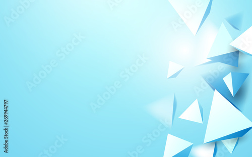 Fototapeta Naklejka Na Ścianę i Meble -  Abstract blue 3d triangles background. Illustration vector