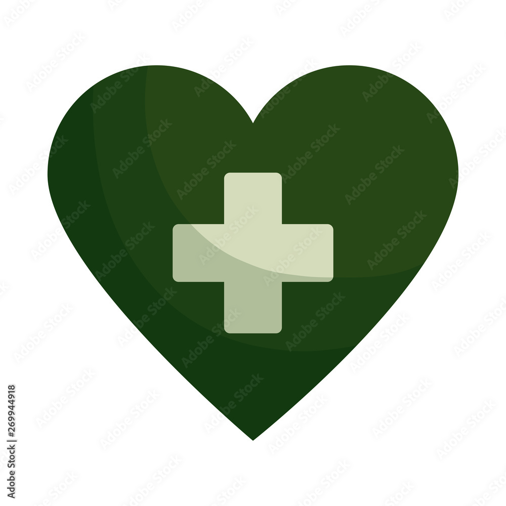 Obraz premium medical heart with cross icon