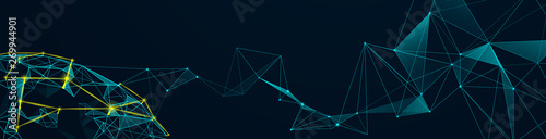 Global network connection and Molecules technology with polygonal