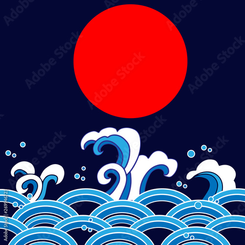 pattern with waves of water