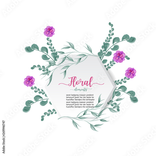watercolor floral greeting card. flower and leaves,wedding invitation