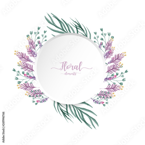 watercolor floral greeting card. flower and leaves,wedding invitation
