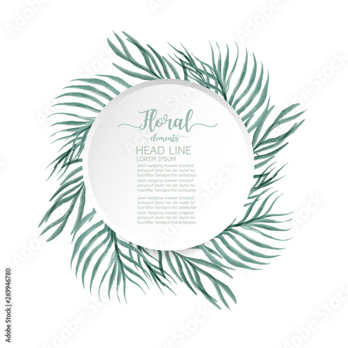 watercolor floral greeting card. leaves, wedding invitation