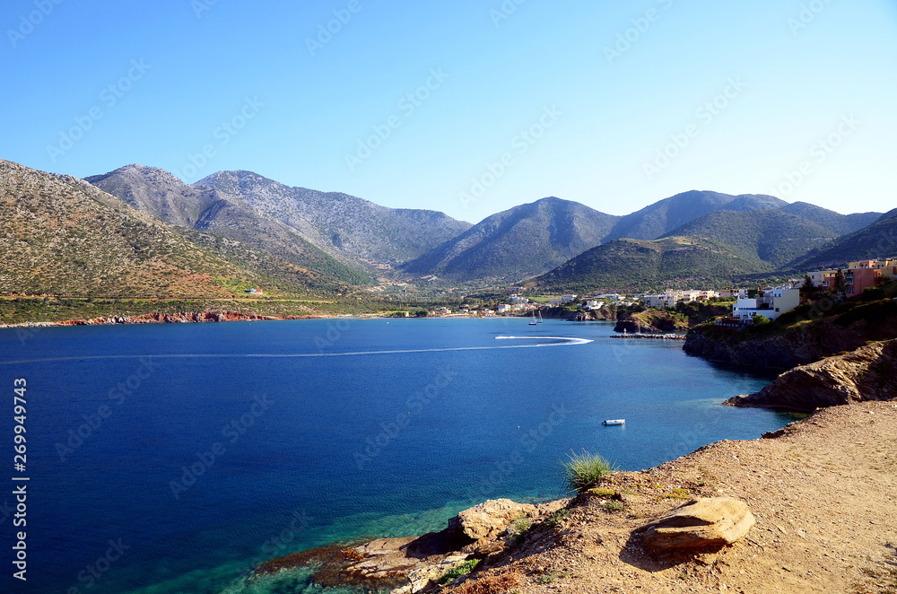Fototapeta premium Beautiful seascape panorama Bali region,Crete island, Greece