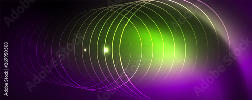 Shiny glowing design background, neon style lines, technology concept, vector