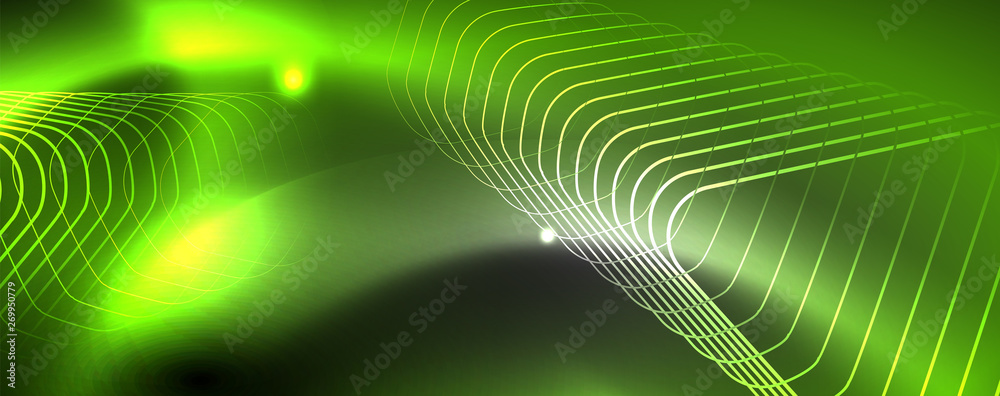 Shiny neon techno template. Neon lines background, 80s style laser rays Shiny neon techno template. Neon lines background, 80s style laser rays