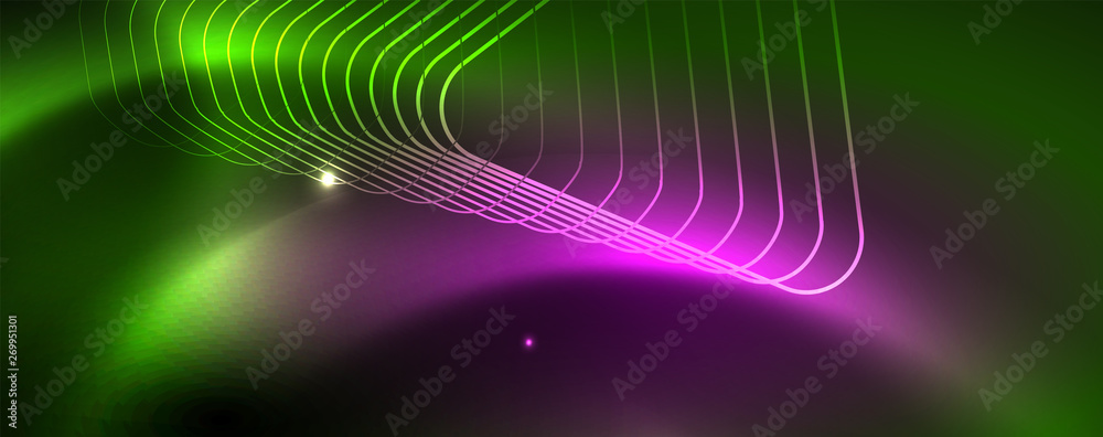 Techno glowing background, futuristic dark template with neon light effects and simple forms, vector Techno glowing background, futuristic dark template with neon light effects and simple forms, vector