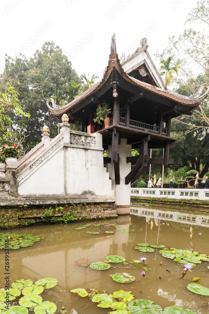 Fototapeta premium One Pillar pagoda is a historic Buddhist temple in Hanoi, the capital of Vietnam. It is regarded alongside the Perfume Temple